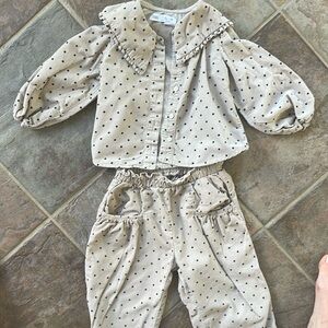 Polka Dot girls shirt and pants matching set